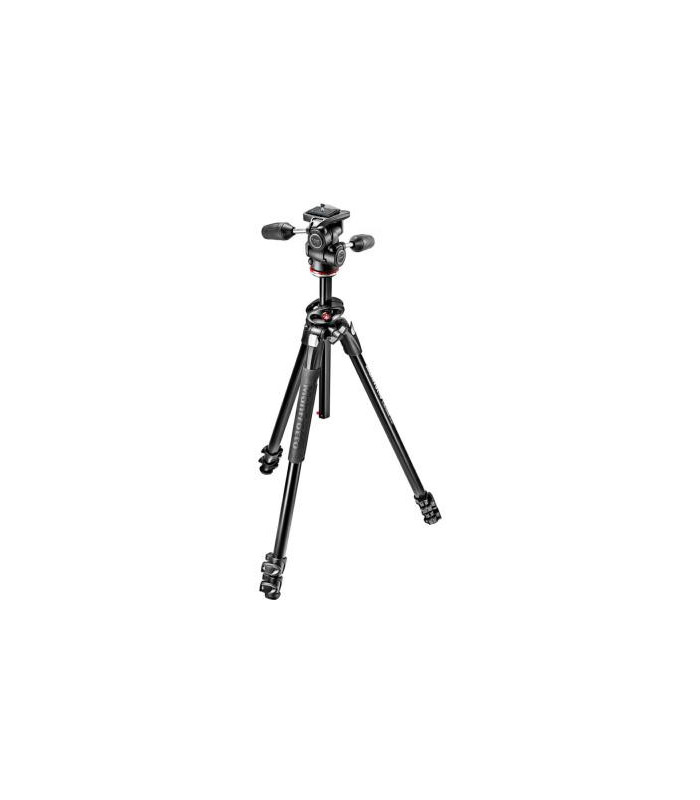 Manfrotto Kit Trépied Alu 3 Sections Dual 290 avec rotule 3D 804