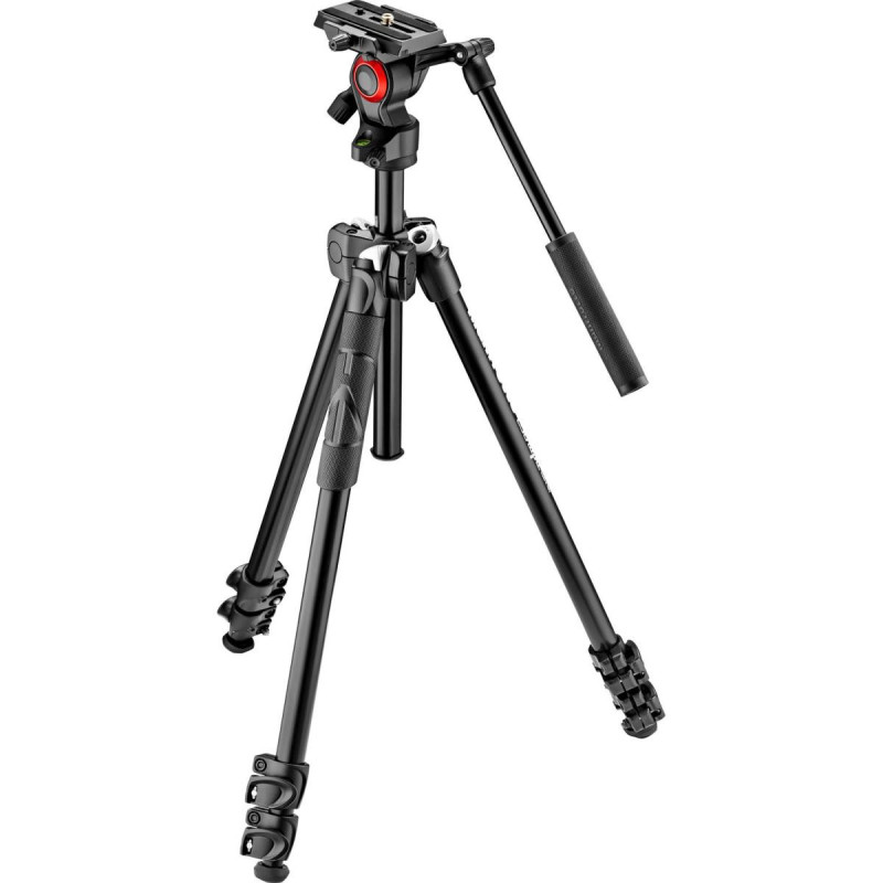 Manfrotto Kit Trépied Alu 3 Sections 290 Light avec Rotule Vidéo Flui