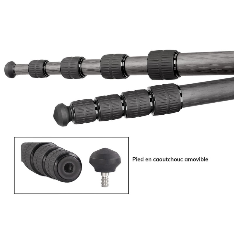 Leofoto Monopode SC-285C Carbone 4 sections