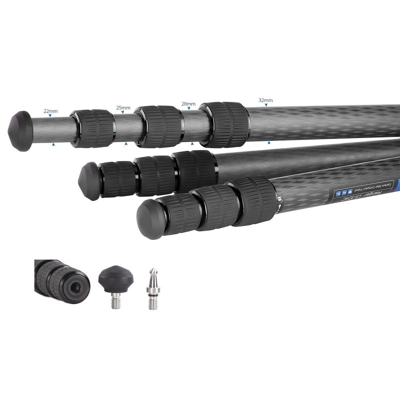 Leofoto Kit Trépied LS-324C Carbone 4 sections avec rotule LH-40