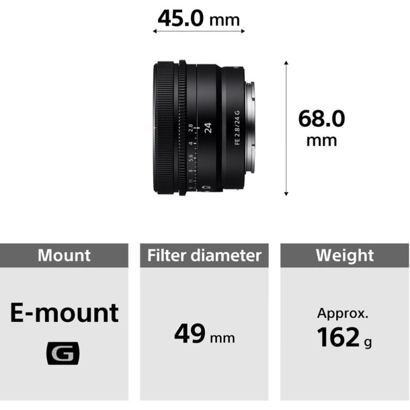 Sony Objectif FE 24mm f/2.8