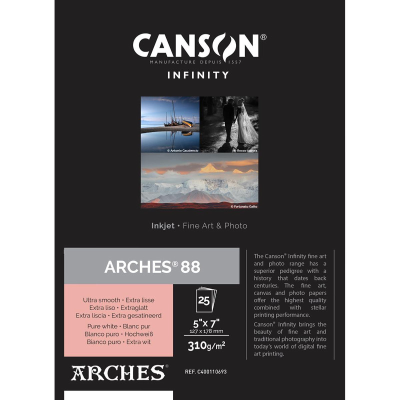 Canson Infinity Papier Arches 88 13x18 310g / 25 feuilles - Prophot