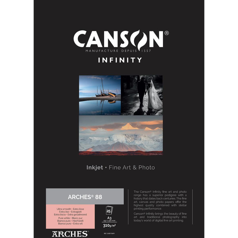 Canson Infinity Papier Arches 88 A3 310g / 25f
