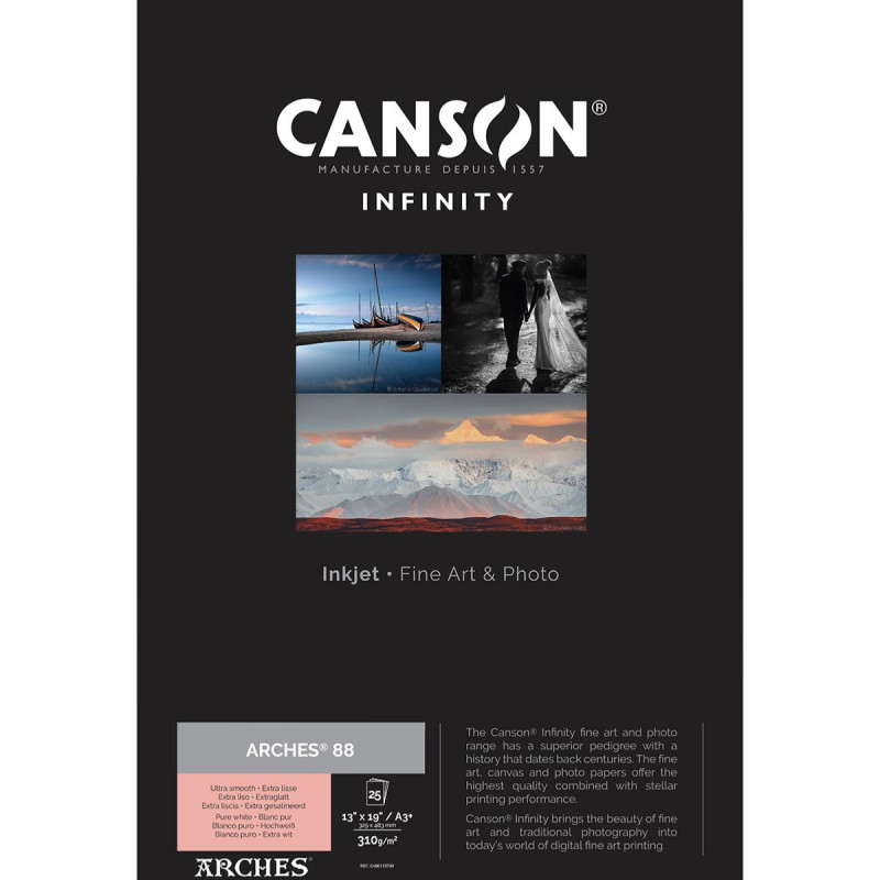 Canson Infinity Papier Arches 88 A3+ 310g / 25f