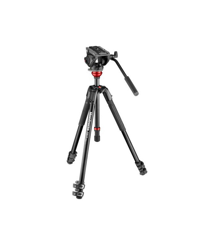 Manfrotto Kit Rotule Vidéo Fluide 500 avec base plate et trépied 