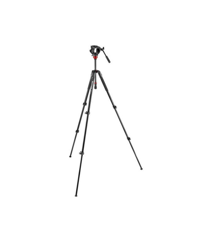Manfrotto Kit Rotule Vidéo Fluide 500 avec base plate et trépied 