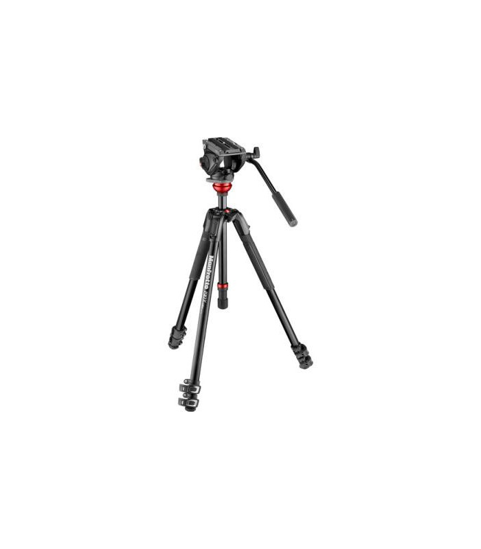 Manfrotto Kit Rotule Vidéo Fluide 500 avec base plate et trépied 