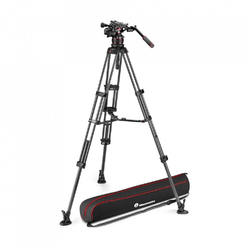 Manfrotto Nitrotech 612 et Trépied Twin-Leg Carbone Entretoise Mi-Hau