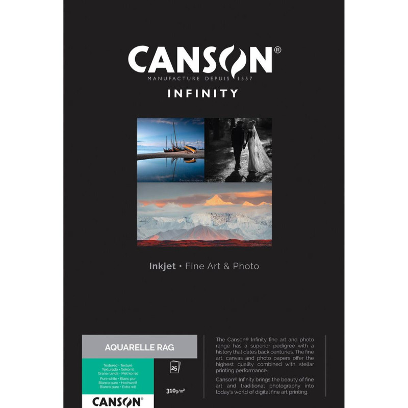 Canson Infinity Aquarelle Rag  A3+ 310g / 25f