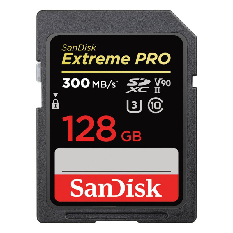 Sandisk Carte SDXC Extreme Pro V90 (300MO/S) 128GO USH-II
