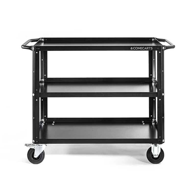 Conecarts Chariot Large 3 Plateaux avec moquette noire