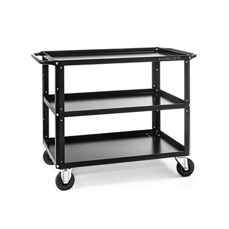 Conecarts Chariot Large 3 Plateaux avec moquette noire