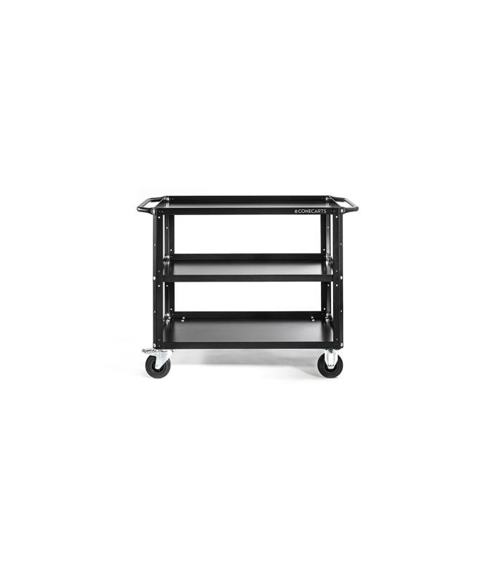 Conecarts Chariot Large 3 Plateaux avec moquette noire