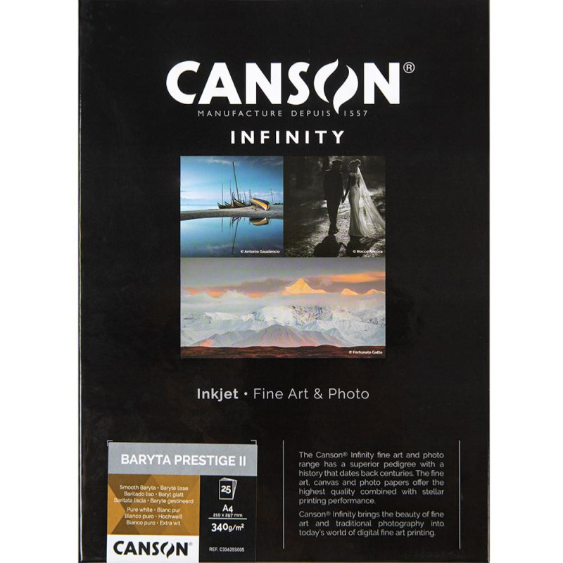 Canson Infinity Baryta Prestige II 340g A4 / 25 feuilles
