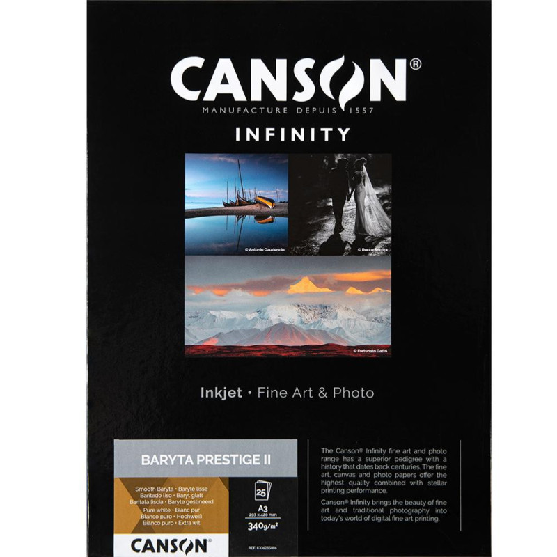 Canson Infinity Baryta Prestige II 340g A3+ / 25 feuilles