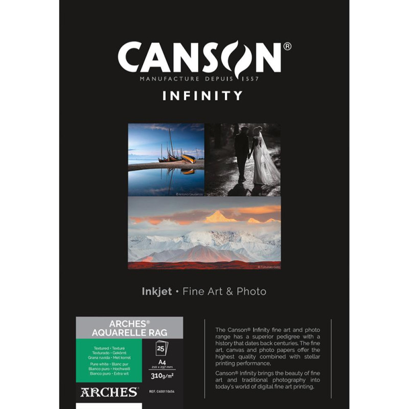 Canson Infinity Arches Aquarelle Rag 310g A4 / 25 feuilles