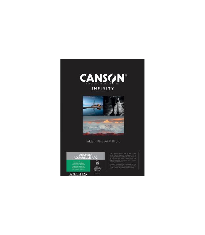 Canson Infinity Arches Aquarelle Rag 310g A3 / 25 feuilles