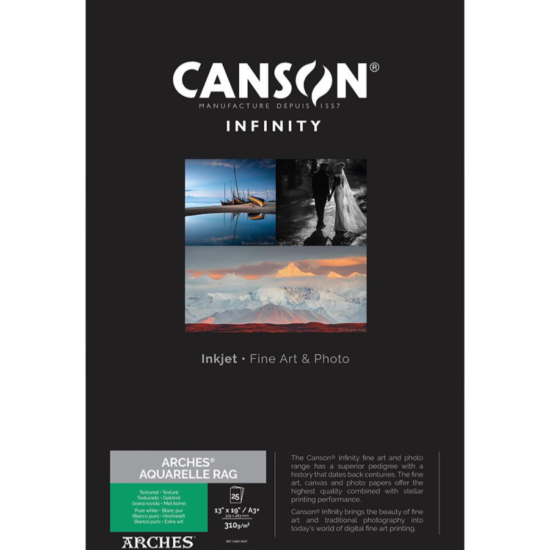 Canson Infinity Arches Aquarelle Rag 310g A3+ / 25 feuilles