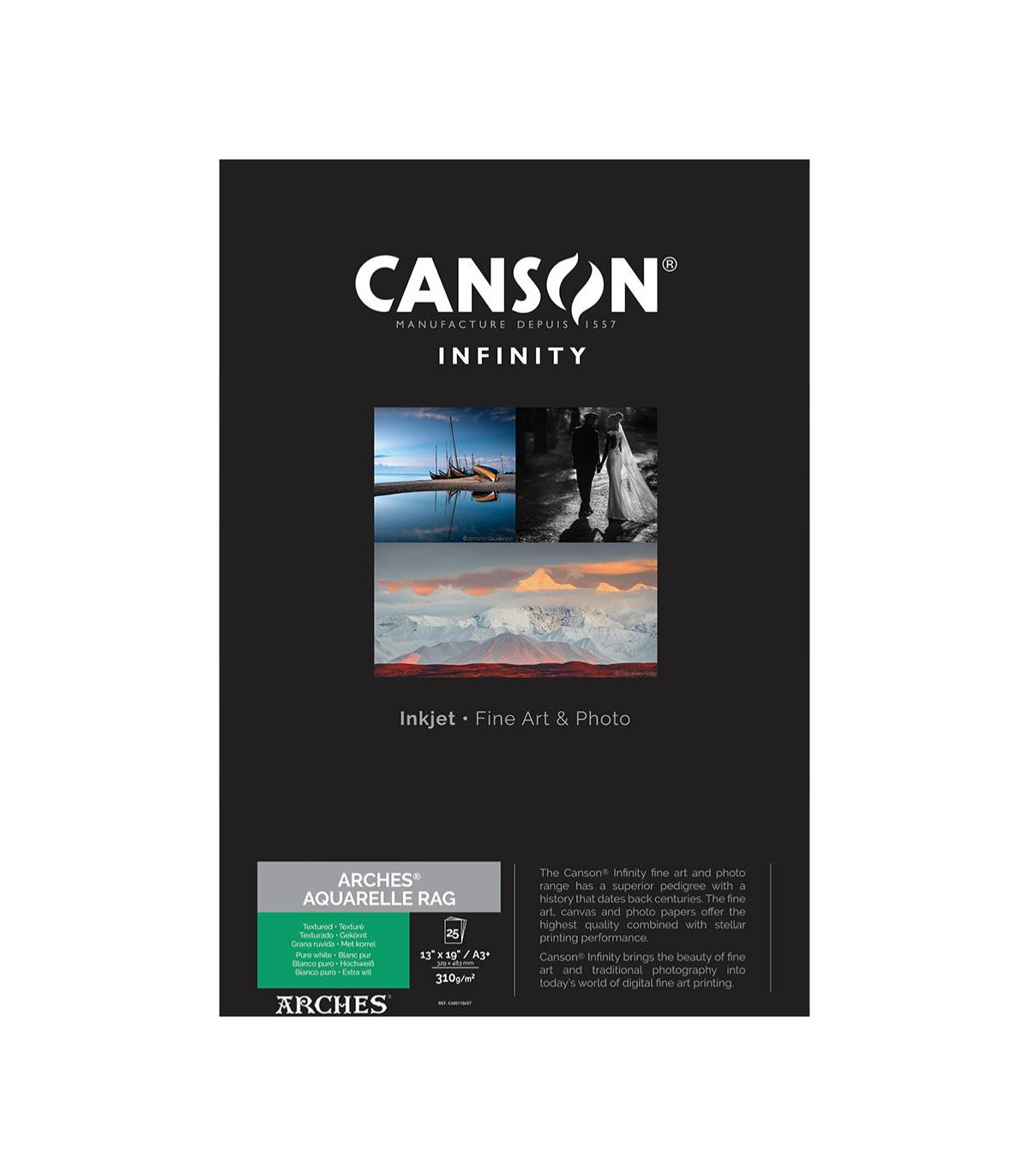 Canson Arches Watercolor Paper - Textured Matte Inkjet Paper 25 Sheets