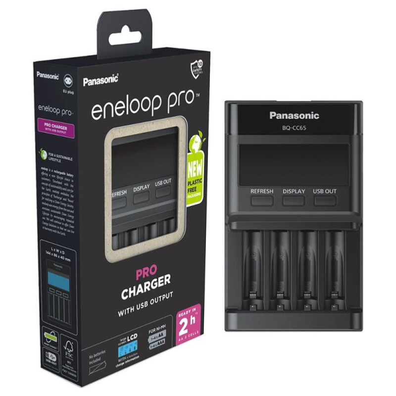 Panasonic Chargeur Eneloop LCD Pro BQ-CC65 ERP