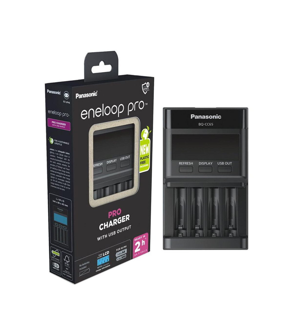 Panasonic Chargeur Eneloop LCD Pro BQ-CC65 ERP sans batterie - Prophot