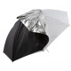 Visico Parapluie 2 en 1 Noir / Argent  et Translucide 80 cm