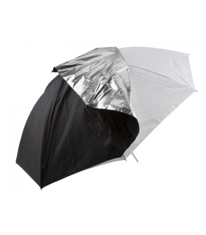 Visico Parapluie 2 en 1 Noir / Argent  et Translucide 80 cm