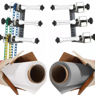 Kit Crochet Triple avec Mi-axes et Fonds Colorama Blanc et Gris