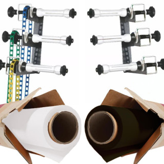 Kit Crochet Triple avec Mi-axes et Fonds Colorama Blanc et Noir 2,72m