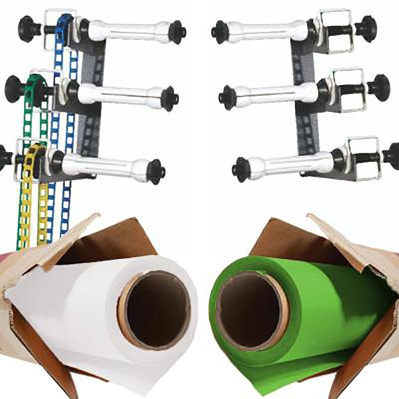 Kit Crochet Triple avec Mi-axes et Fonds Colorama Blanc et Vert 2,72m - Visico - Prophot