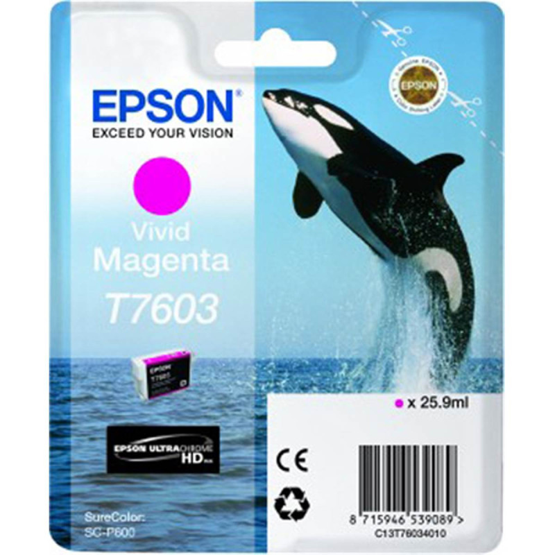 Epson Encre Vivid Magenta T7603 Ultrachrome HD pour SC-P600