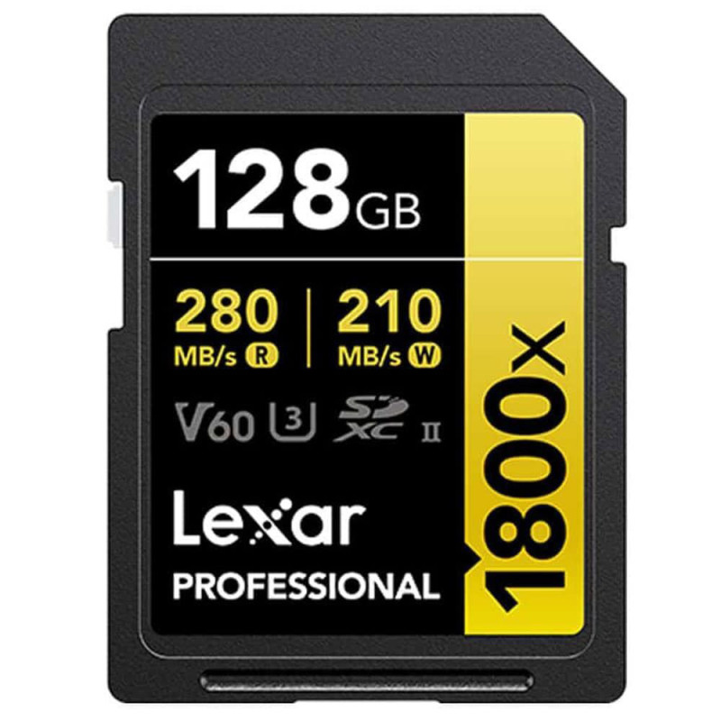 Lexar Carte mémoire SDXC 1800x Class 10 UHS II 128Go - Lexar - Prophot
