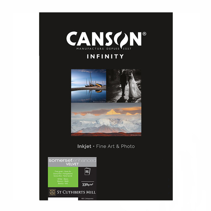 Canson Infinity Somerset Enhanced Velvet Radiant White 330g A3+ / 25f - Canson - Prophot