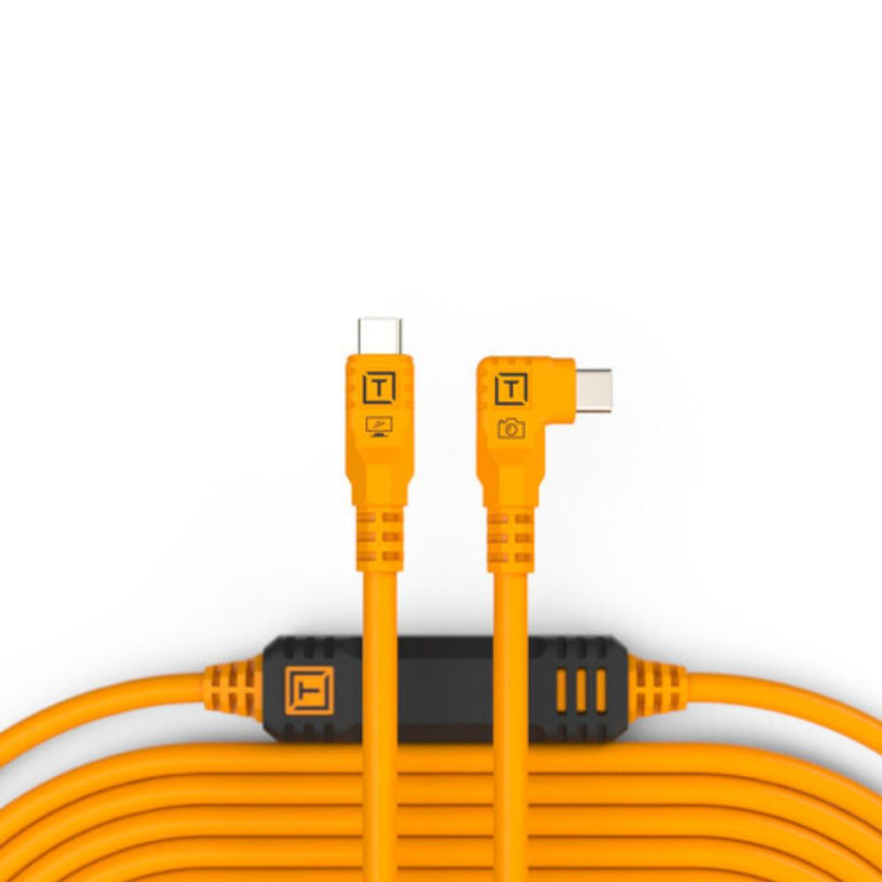 Tethertools TetherPro Câble USB-C vers USB-C 9,4 m Orange Coude - Tethertools - Prophot