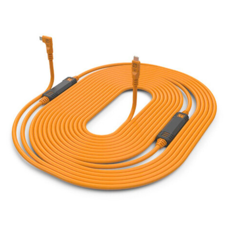 Tethertools TetherPro Câble USB-C vers USB-C 9,4 m Orange Coude - Tethertools - Prophot