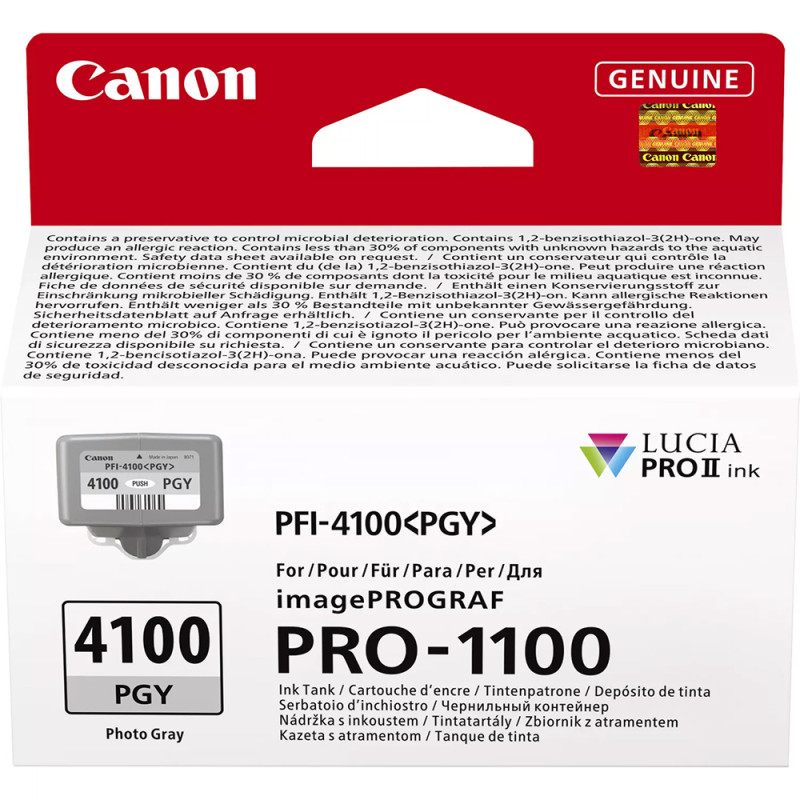 Canon Encre PFI-4100PGY 80ml - Gris Photo - Canon - Prophot