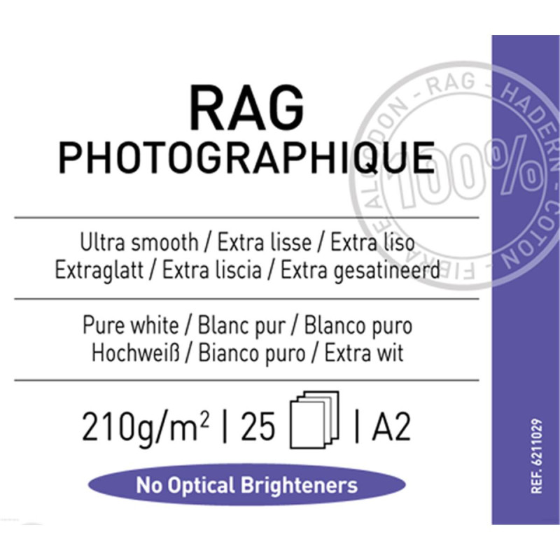 Canson Infinity Rag Photographique A2 210g / 25 feuilles