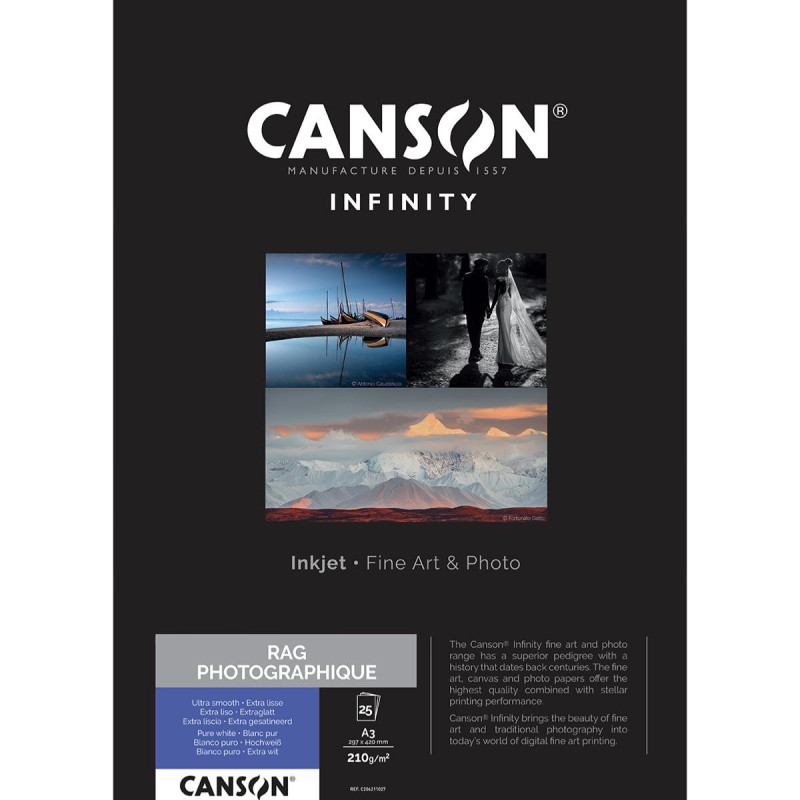 Canson Infinity Rag Photographique A3 210g / 25 feuilles