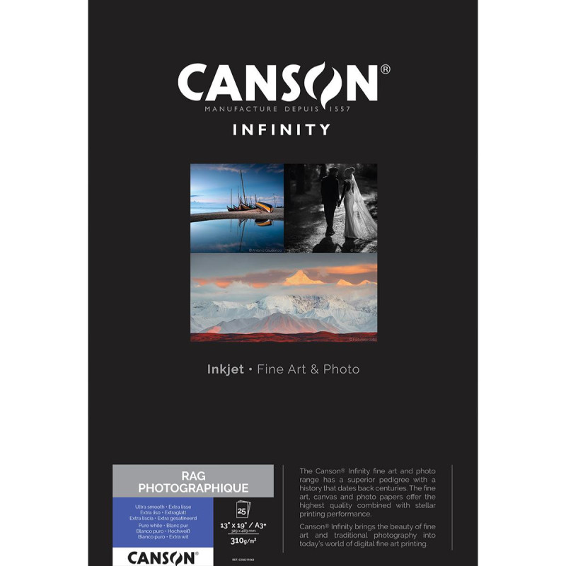 Canson Infinity Rag Photographique A3+ 310g / 25 feuilles