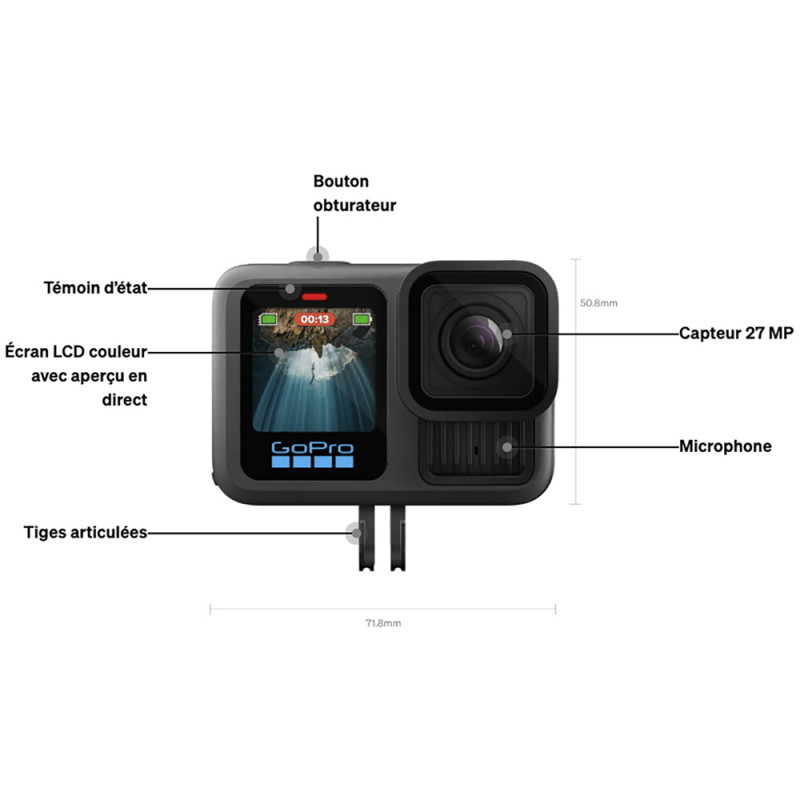 GoPro Bundle Hero13 Black avec Accessoires - GoPro - Prophot