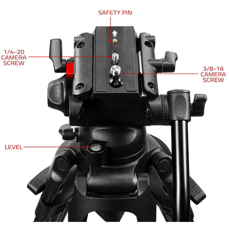 Shape Kit Trépied Vidéo 3 sections avec Rotule 75mm STF11 - Shape - Prophot