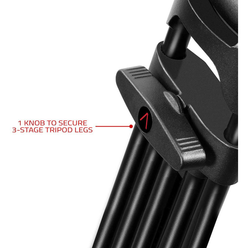 Shape Kit Trépied Vidéo 3 sections avec Rotule 75mm STF11 - Shape - Prophot