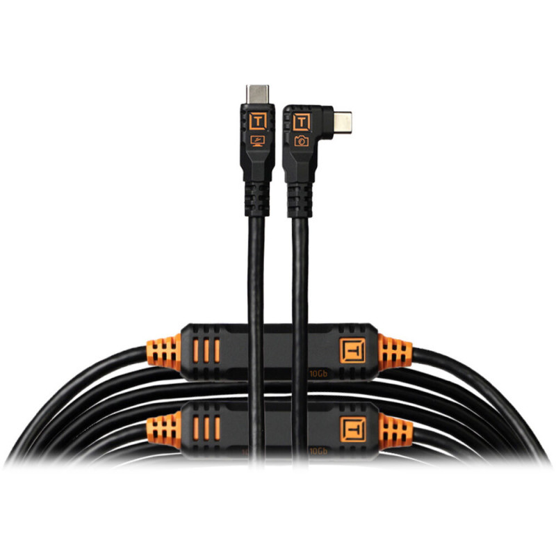 Tethertools Câble Tetherpro Optima 10G USB-C Droit-Coudé 9,4m - Noir - Tethertools - Prophot