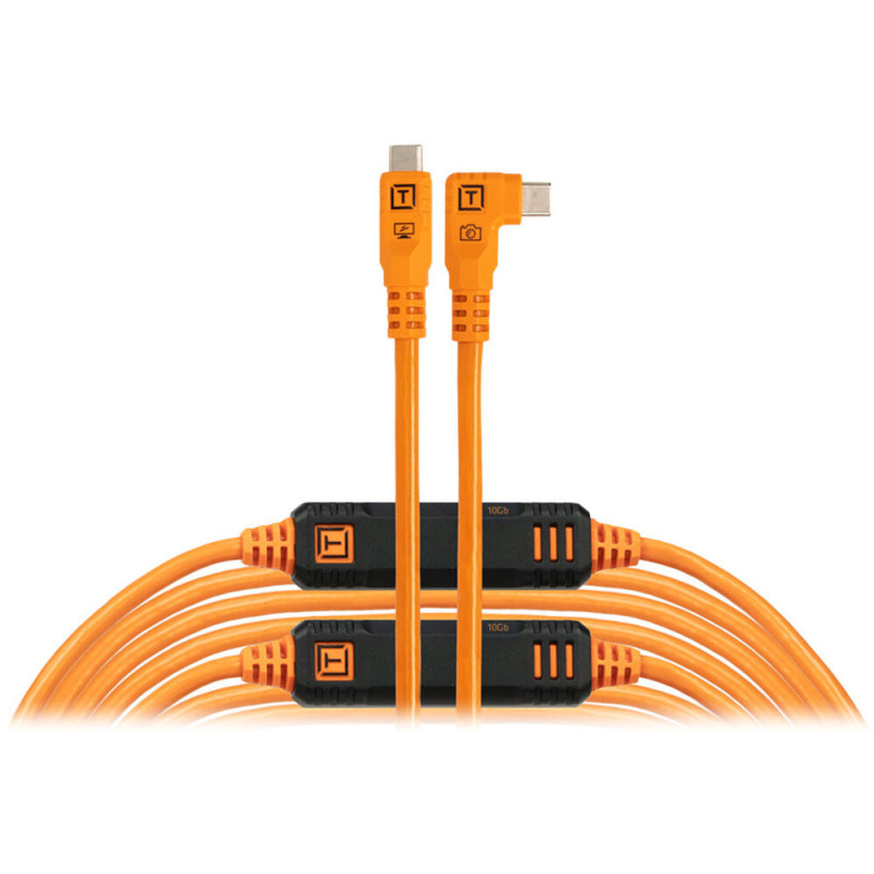 Tethertools Câble Tetherpro Optima 10G USB-C Droit-Coudé 9,4m  Orange - Tethertools - Prophot