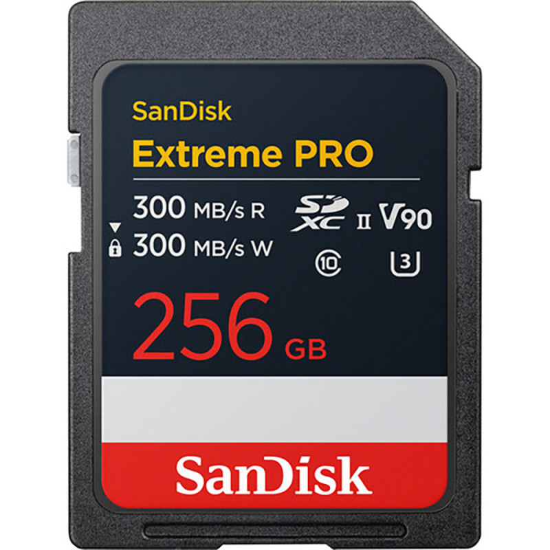 Sandisk Carte Mémoire SDXC Extreme Pro UHS-II 256 Go 300Mb/s V90 - Sandisk - Prophot