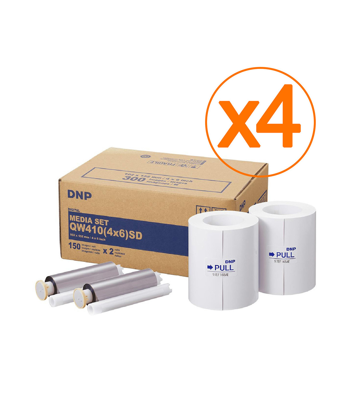 DNP Kit d'impression QW410 Standard 10x15 - Lot de 4 - DNP - Prophot