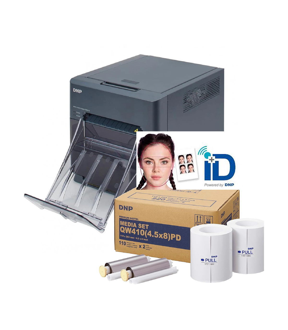 DNP Kit Identité ID+ QW410 avec Kit Impression Premium 11x20cm 220T - DNP - Prophot