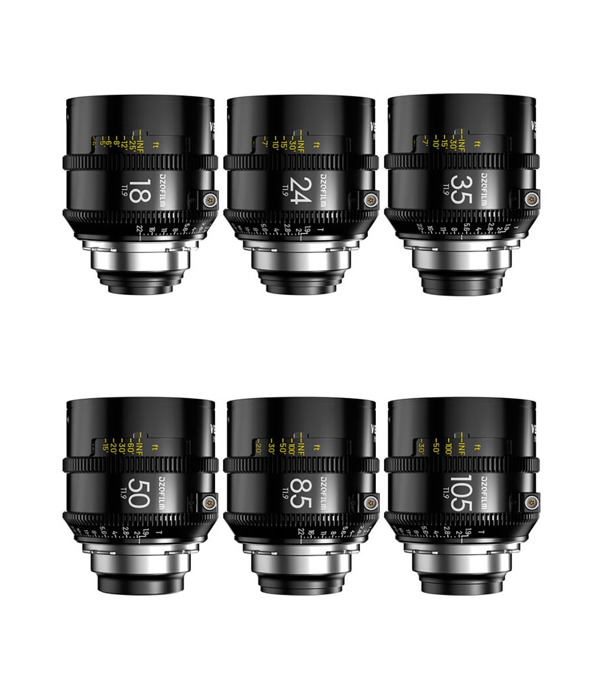 DZOFilm Kit Objectifs Vespid Prime II 18/24/35/50/85/105mm T1.9 PL Imperial - DZOFilm - Prophot