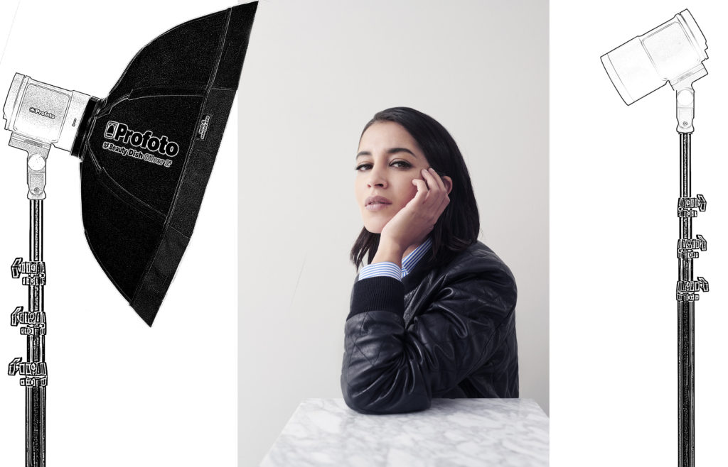 Portrait éclairé avec le Profoto B10 sous une tente au Festival de Cannes